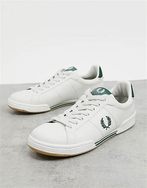 Fred Perry B722 Leather Sneakers With Contrast Logo In White Asos