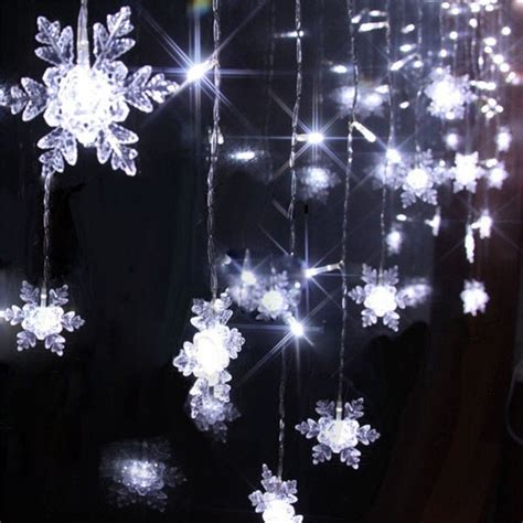 Snowflake Curtain Light 35m 96 Leds Holiday Lights Garland Etsy