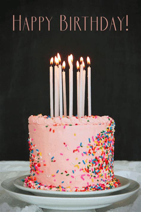 Happy Birthday Wishes Pink Cake Colorful Sprinkles 