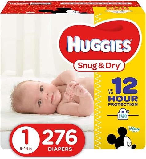 Huggies Snug And Dry Diapers Size 1 Economy Plus Pack 276 Count