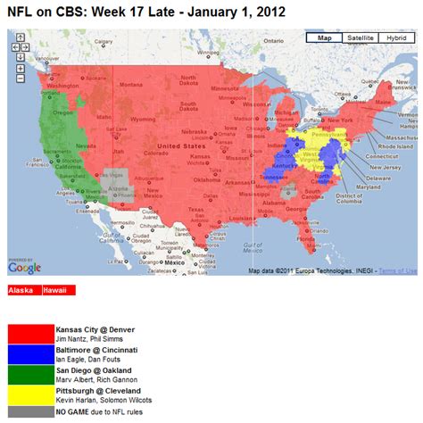 Nfl Tv Schedule Week 17 Coverage Maps For All Cbs And Fox Nfl Action