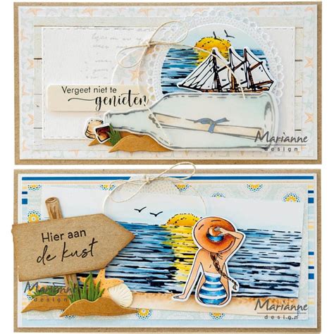 Marianne Design Clear Stamp And Die Set Tinys Message In A Bottle