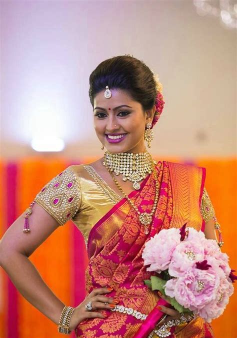 Sneha Dons The South Indian Look Wedding Blouse Designs Saree