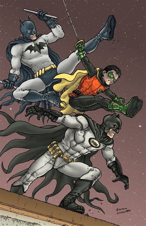 Batman And Batman And Robin By Ramon Villalobos Dickgrayson Brucewayne