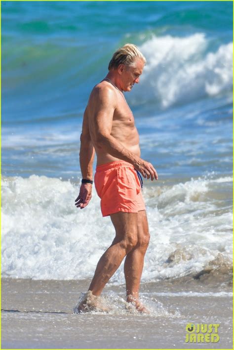 Dolph Lundgren 62 Hits The Beach With His Fiancee Emma Krokdal 24
