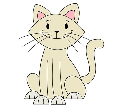 how to draw a cartoon cat easy drawing guides cartoon