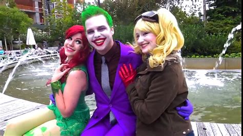 The Joker Vs Comic Con Spider Man Harley Quinn Real Life