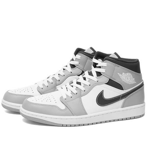 Air Jordan 1 Mid Grey White And Anthracite End