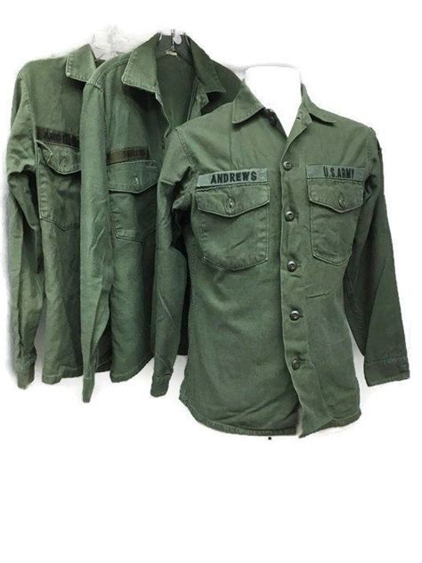 Vintage Military Uniforms 1970s Foliage Green Vietnam Era Uniform
