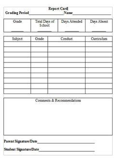 Therefore, as an important communications and evaluation tool. Elementary School Report Card Template | Homeschooling | Pinterest | School report card ...