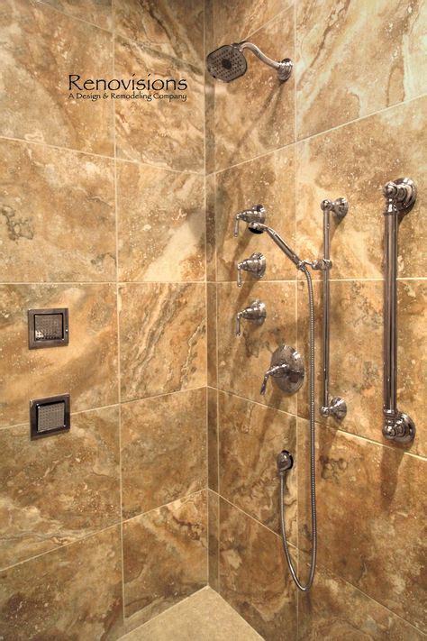 Master Bathroom Remodel By Renovisions Tile Shower Safety Grab Bars Walk In Shower Lineal