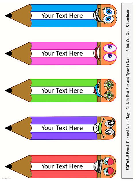 Pencil Themed Name Tagsclassroom Labels Freebie Socially Skilled