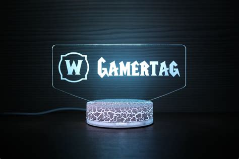 Custom Gamertag World Of Warcraft Inspired Wow Custom Led Lamp Led