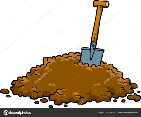 Shovel Pile Earth White Background Vector Illustration Shovel Pile