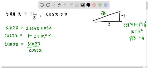 Find Sin2x Cos2x And Tan2x From The Given Info Solvedlib