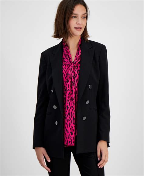 Bar Iii Women S Bi Stretch Faux Double Breasted Jacket Created For Macy S Shopstyle Blazers