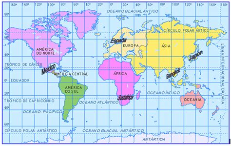 Planisferio Politico Con Coordenadas Geograficas Imagui