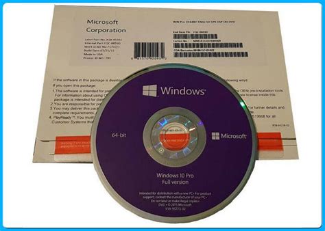 64 Bit Dvd Os Coa 1 License Microsoft Windows 10 Pro Software English