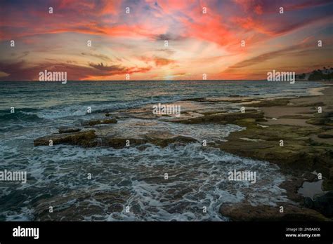 Puerto Rico Sunset At Ocean Park Beach In San Juan Stock Photo Alamy