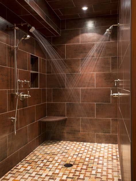 Dual shower head and adjustable handheld in spot resist brushed nickel. Dual Shower Ideas, Pictures, Remodel and Decor