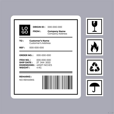 Free Blank Shipping Label Template