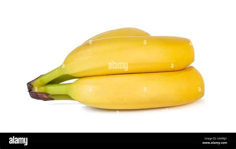 Banana Cluster Isolated On White Background Fresh Fruit Stock Photo