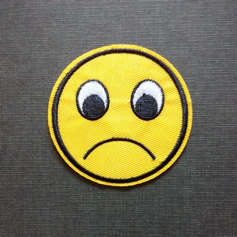 Sad Smiley Face Emoji Iron On Patch Hobbies And Toys Stationery And Craft