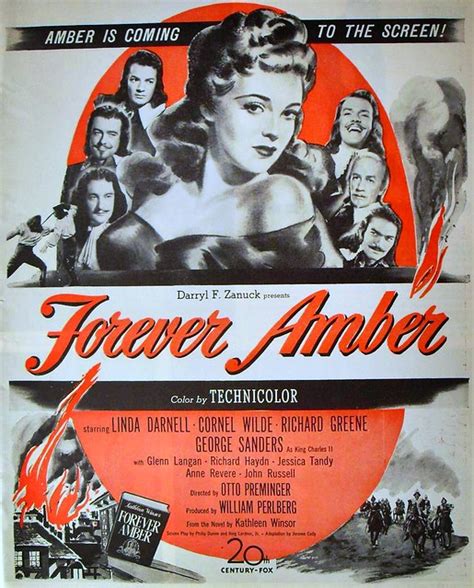 American movie classics / amc, promo for forever amber, sept 8, 1994. 1940s VINTAGE MOVIE POSTER Linda Darnell Advertisement ...