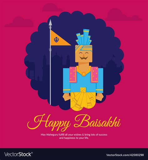 Happy Baisakhi Banner Design Royalty Free Vector Image