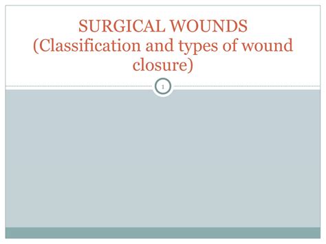 Solution Surgical Wounds Classification And Types Of Wound Closure