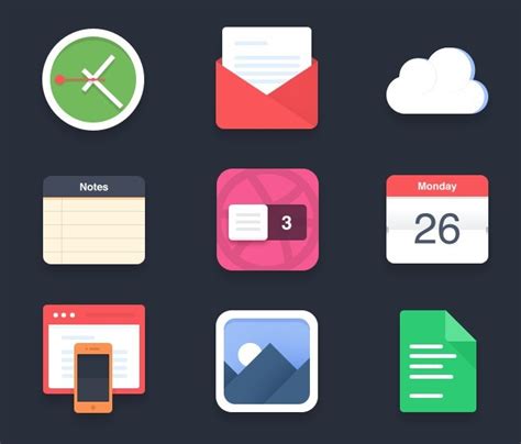 Free Flat And Colored App Icon Set Psd Titanui