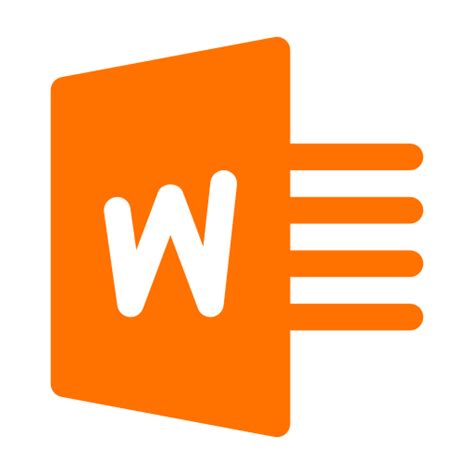 Icône Microsoft Word Logo Png Orange