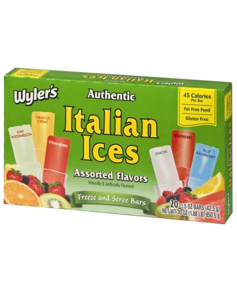 Wylers Authentic Italian Ices Assorted Flavors Oz G S X