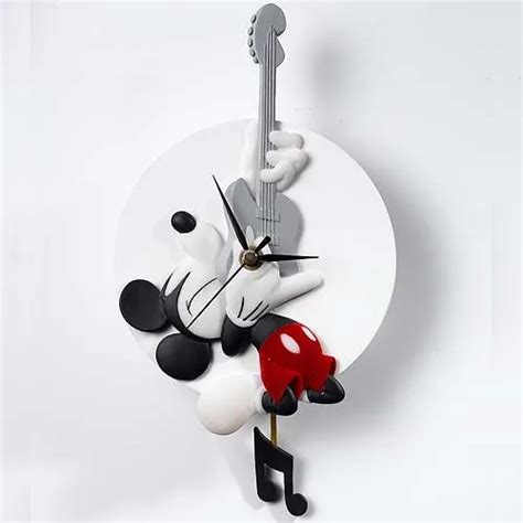 Extremely Rare Walt Disney Mickey Mouse Playing Guitar Wall Clock