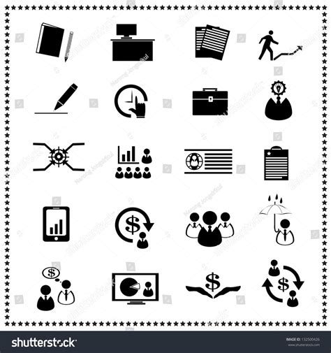 Set Business Icons Vector Illustration Stock Vector Royalty Free