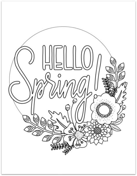 Printable Spring Coloring Page Spring Coloring Pages Spring Coloring