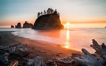 Oregon Coast Sunset Ocean Rock Beach Background