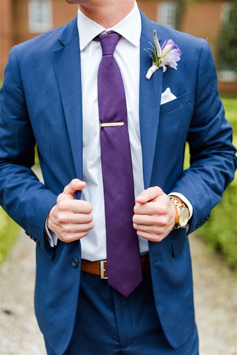 Purple Tie And Navy Blue Suit Encycloall