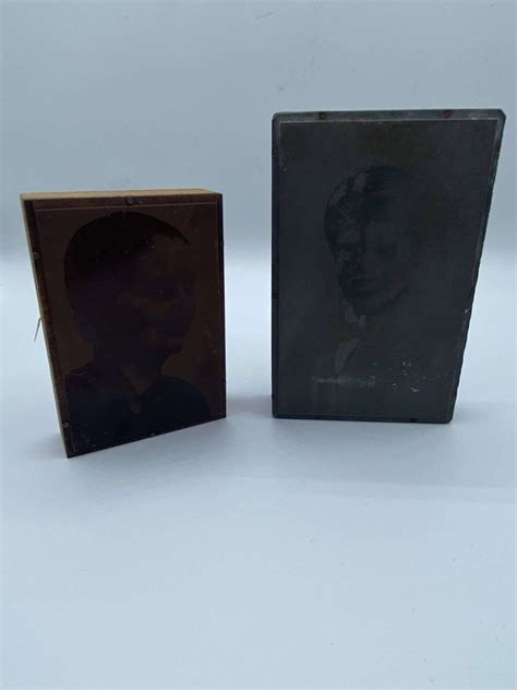 Antique Pair Of Copper Portrait Negative Printing Photo Plate