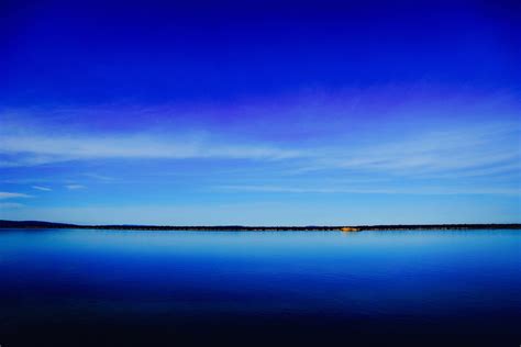 Wallpaper Id 233178 A Deep Blue Lake And Clear Sky Separated By A