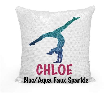 Personalized Gymnast Mermaid Sequin Flip Pillow Handstand Etsy