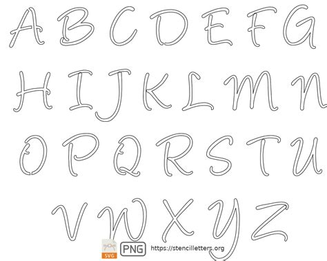 Handwritten Cursive Script Free Printable Letter Stencils For Wood