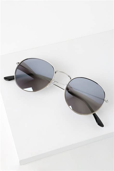 Chic Silver Sunglasses Mirrored Sunglasses Round Sunglasses Lulus