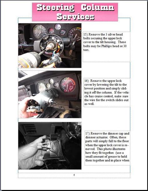 Steering Column Parts Replacement And How To Instructions Steering