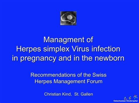 managment of herpes simplex virus infection in pregnancy and in