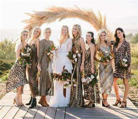 California Cool Coastal Wedding With Leopard Print Bridesmaids
