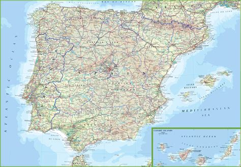 Mapa Rodoviário De Espanha Estradas Portagens E Auto Estradas De Espanha