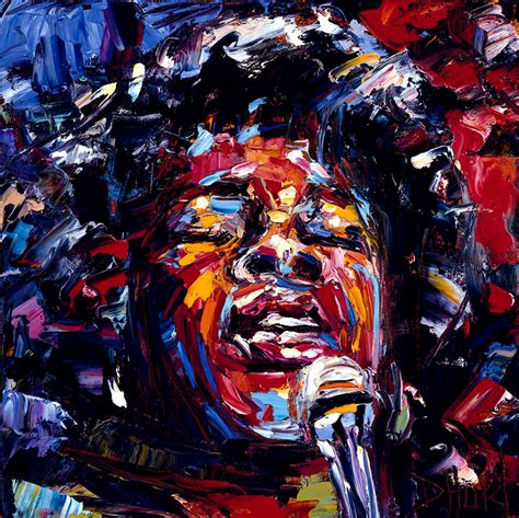 Abstract Jazz Music Art Portrait Painting Sarah Vaughan By Texas