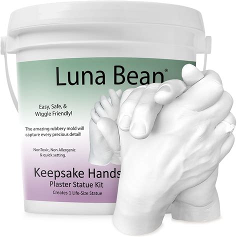 Luna Bean Keepsake Hands Casting Kit Diy Plaster Statue Molding Kit