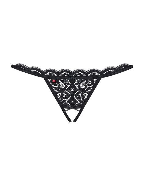 Black Crotchless Thong Open Crotch Ouvert Panties See Through G Strings